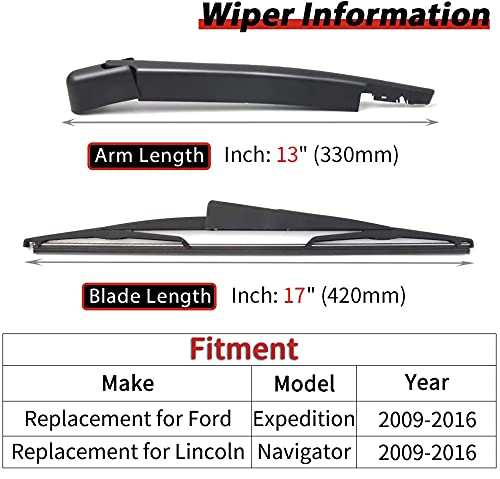 OTUAYAUTO Upgraded Replacement for Ford Expedition Lincoln Navigator 2009-2016 Rear Windshield Wiper Arm Blade Set - Replacement OEM 9L1Z17526A